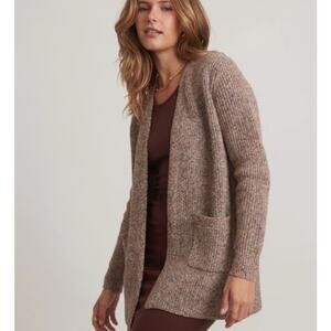 Marine Layer Womens Cabin Cardigan Sweater Small Brown Haether Knit Pockets